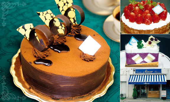 エメ [Aimer] の各種ケーキ、店舗内、制作中の洋菓子イメージ写真
